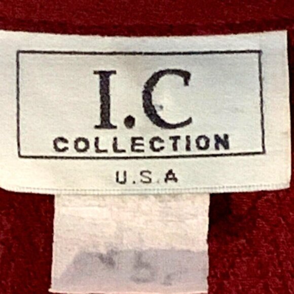 I.C. Collection Silk 2-Button Blazer S/M Burgundy #248B - Picture 6 of 6